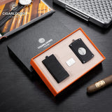 Allume-Cigare en Métal, Ensemble Coupe-Vent à Jet Droit, Lame Lisse, Coupe-Cigare, 2 Pièces Cigarloong