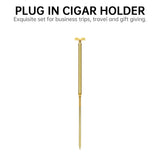 Ensemble d'Outils pour Cigares, Plateau avec Perforateur, Briquet Coupe-Vent Cigarloong