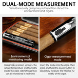 Humidimètre à Cigares Numérique de Poche, Détecteur d'Humidité, Sonde Numérique Cigarloong