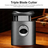 Coupe-Cigare de Bureau Guillotine 3 en 1, Coupe en V et Plate Cigarloong