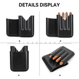 Étui à Cigares Vintage en Cuir Véritable, 4 Places Cigarloong