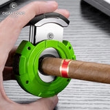 Coupe-Cigare Semi-Automatique en Acier Inoxydable Lisse, Double Face, Coupe Plate et en V Cigarloong