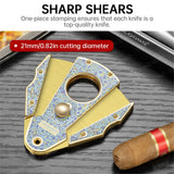 Ensemble accessoires cigare, cendrier métal grand diamètre, ciseaux lisses, briquet coupe-vent, 3 pièces Cigarloong