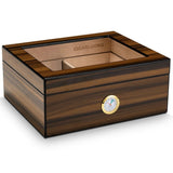 Humidor Cèdre Espagnol, Boîte avec Hygromètre, Étagères de Rangement, Grande Capacité Cigarloong