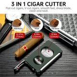 Ensemble Fumeur 3 Pièces : Humidor, Allume-Cigare, Coupe-Cigare Cigarloong