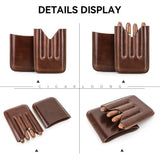 Étui à Cigares Vintage en Cuir Véritable, 4 Places Cigarloong