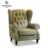 Chaise à Cigares Nordique, Style de Luxe en Cuir Véritable Cigarloong