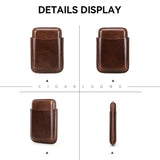 Étui à Cigares Vintage en Cuir Véritable, 4 Places Cigarloong