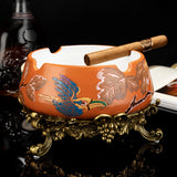 Cendrier à Cigares en Céramique Fait à la Main, Motif Exquis, Grand Calibre Cigarloong
