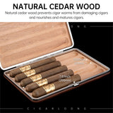Boîte à Cigares de Voyage Portable en Cuir Étanche, Couverture Hydratante, Boîte Cadeau Cigarloong