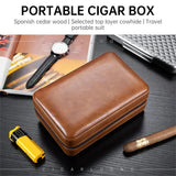 Humidor Portable en Bois de Cèdre avec Briquet Coupe-Vent Cigarloong