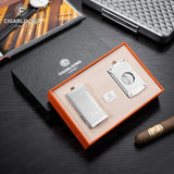 Allume-Cigare en Métal, Ensemble Coupe-Vent à Jet Droit, Lame Lisse, Coupe-Cigare, 2 Pièces Cigarloong