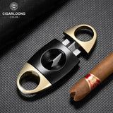Coupe-Cigare à Coupe en V et Coupe Plate, Ciseaux Portables avec Boîte Cadeau Cigarloong