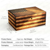 Humidor en Bois de Cèdre Style Rétro, Grande Capacité Cigarloong