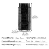 3-Pack Étui à Cigares en Cuir Portable, Support Boîte de Rangement avec Coupe-Cigare Pointu en Acier Inoxydable - Cigarium™