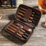 Étui Cigares Cuir Hygromètre 7 Places - Cigarium™