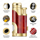 Briquet à Cigare Droit Portable, Coupe-Vent, Résistant à la Chaleur Cigarloong
