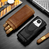 Étui à Cigares Portable en Cuir Scellé, avec ou sans Ciseaux Cigarloong