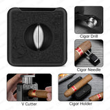 Ciseaux à Cigares Multifonctionnels 4 en 1, Forme en V, Fourchette en Diamant Cachée Cigarloong