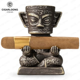 Porte-Cigare en Céramique Style Rétro, Finition Bronze Cigarloong