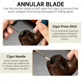 Briquet à Cigare Multifonctionnel avec Meule à Ébauche Gonflable et Allumage par Tige de Pression Cigarloong