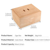 Humidor en Bois de Cèdre Espagnol, 110 ou 150 Cigares Cigarloong