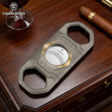 Coupe-Cigare Acier Inoxydable, Lame Lisse avec Porte-Cigarette Cigarloong