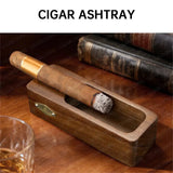 Cendrier à Cigares en Bois Massif, Design Classique Rétro Cigarloong