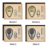 Ensemble de Trois Briquets Droits Coupe-Vent, Coupe-Cigare Tranchant, Cendrier Grand Calibre Cigarloong