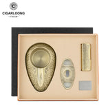 Ensemble de Trois Briquets Droits Coupe-Vent, Coupe-Cigare Tranchant, Cendrier Grand Calibre Cigarloong