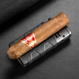 Allume-Cigare 3 en 1, Flamme Coupe-Vent, Poinçon, Porte-Cigare Multifonctionnel Cigarloong
