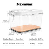Humidor Transparent avec Bois de Cèdre, Hygromètre et Thermomètre Cigarloong
