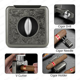 Ciseaux à Cigares Multifonctionnels 4 en 1, Forme en V, Fourchette en Diamant Cachée Cigarloong