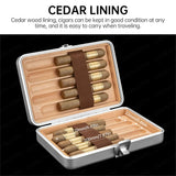 Humidor à Cigares en Aluminium Léger et Portable, Doublure Cèdre Scellée, Lot de 10 Cigarloong