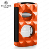 Cutter à Cigares Portable 4 en 1, Coupe en V, Support de Ciseaux, Perforateur Cigarloong