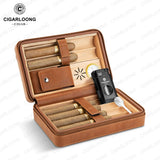 Boîte à Cigares Haut de Gamme en Bois de Cèdre, Ensemble Complet Portable Cigarloong
