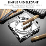 Cendrier à Cigares en Verre Cristal, Quatre Fentes, Grand Calibre, Base Antidérapante Cigarloong