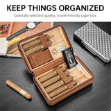 Boîte à Cigares Haut de Gamme en Bois de Cèdre, Ensemble Complet Portable Cigarloong