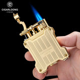 Allume-Cigare à Flamme Droite Double Bleue, Fenêtre Visible, Puissance de Feu Réglable Cigarloong