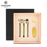 Ensemble Briquets à Cigares Coupe-Vent, Flamme Bleue Unique, Luxe Portable Cigarloong