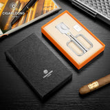 Coupe-Cigare Portable, Lame Acier Inoxydable, Étui en Cuir Cigarloong