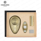 Ensemble de Trois Briquets Droits Coupe-Vent, Coupe-Cigare Tranchant, Cendrier Grand Calibre Cigarloong