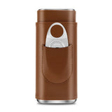 3-Pack Étui à Cigares en Cuir Portable, Support Boîte de Rangement avec Coupe-Cigare Pointu en Acier Inoxydable - Cigarium™