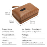 Nouvel Humidor de Voyage Portable en Cuir pour Cigares, Support en Bois de Cèdre avec Hygromètre, 4-6 Tubes Cigarloong
