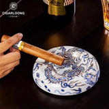 Cendrier à Cigares en Céramique, Artisanat Rétro Exquis, Base Ronde Antidérapante Cigarloong