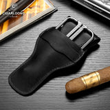 Coupe-Cigare Portable, Lame Acier Inoxydable, Étui en Cuir Cigarloong