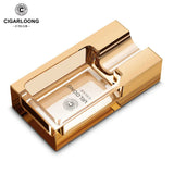 Cendrier à Cigares Créatif Plaqué, Support Unique en Verre de Luxe Cigarloong