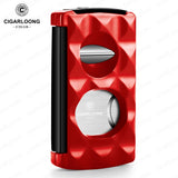 Cutter à Cigares Portable 4 en 1, Coupe en V, Support de Ciseaux, Perforateur Cigarloong