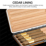 Humidor Portable en Cuir, Doublure Cèdre, 3, 4 ou 5 Places Cigarloong