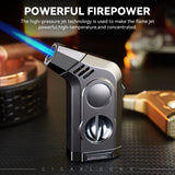 Allume-Cigare Coupe-Vent à Charge Directe, Flamme Unique Multifonctionnel 3 en 1, Porte-Cigare Diamant - Cigarium™